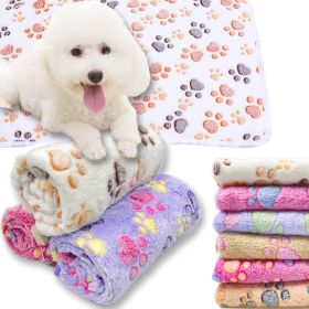 Soft and Fluffy High Quality Pet Blanket Cute Cartoon Pattern Pet Mat Warm and Comfortable Blanket for Cat and Dogs Pet Supplies (Color: Dark Brown, size: middle puppie76X52cm)