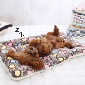 Pet Winter Cushion For Indoor Dogs & Cats; Anti-slip Warm Cat Bed With Paw Pattern; Cute Pet Bed Mat (size: L)