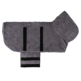 Pet Bath Towel For Dog & Cat; Microfiber Dog Bathrobe; Absorbent Cat Towel; Quick Dry Pet Bathrobe (Color: Grey, size: XS)