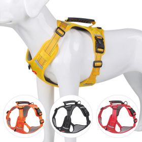 No Pull Pet Harness For Dog & Cat; Adjustable Soft Padded Large Dog Harness With Easy Control Handle (Color: Yellow, size: L)